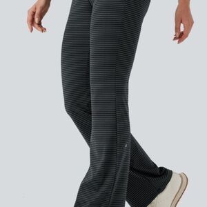 HALARA Striped Black and Gray Flared Pants